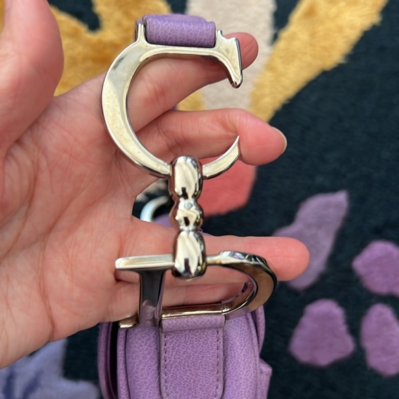 Vintage Christian Dior Purple Saddle bag - Picture 5 of 12